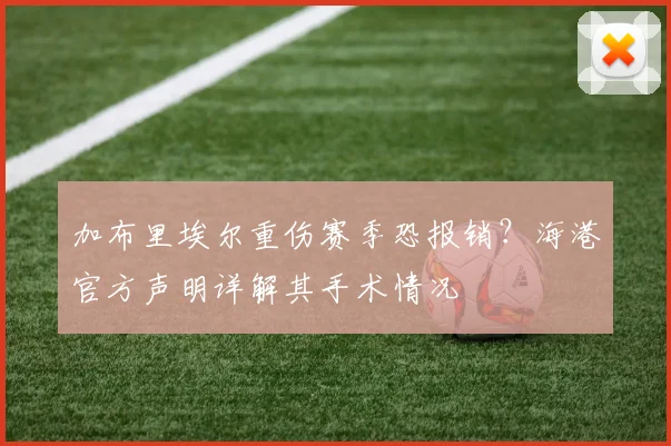 加布里埃尔重伤赛季恐报销？海港官方声明详解其手术情况